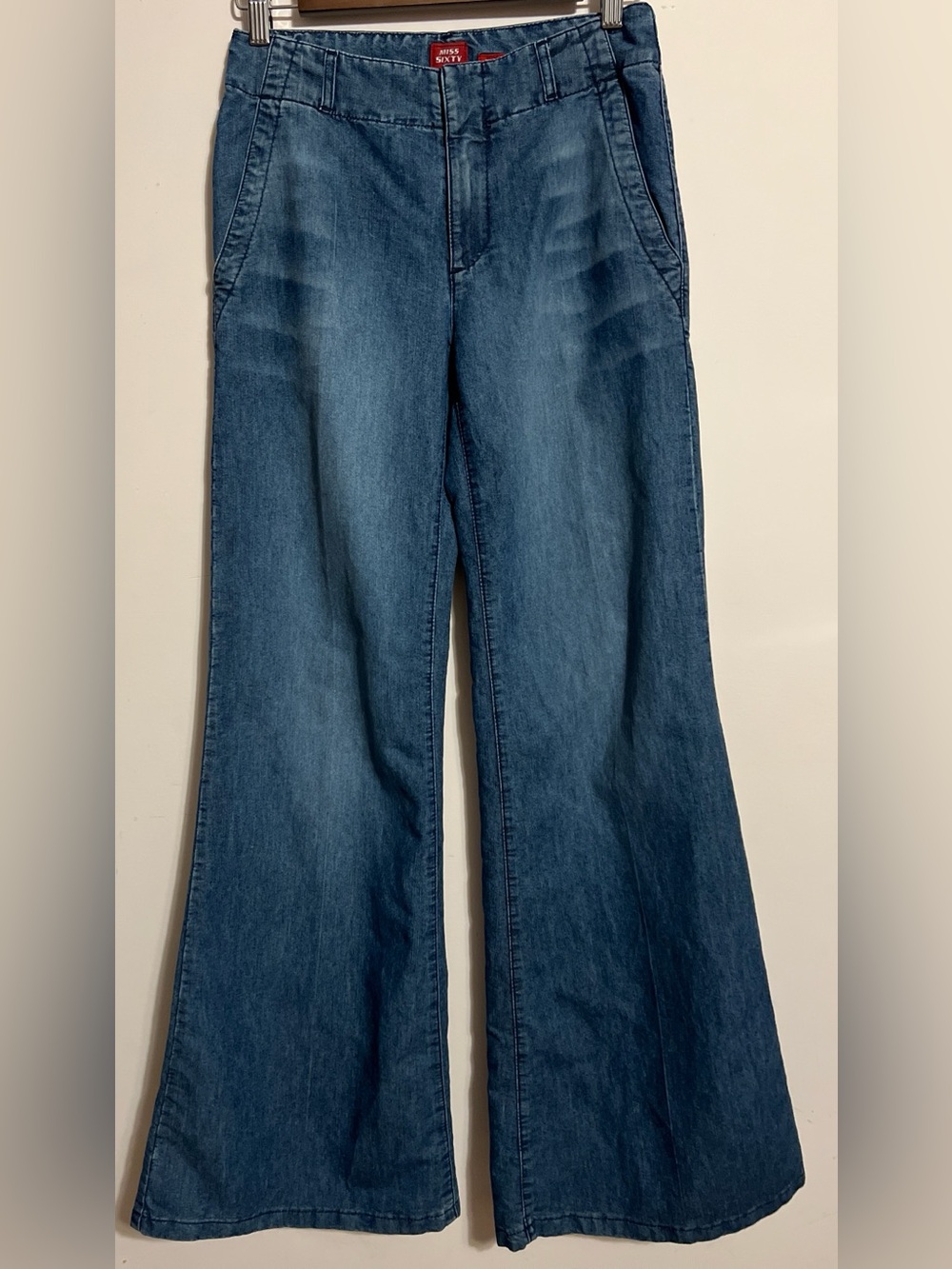 Miss Sixty Wide-Leg Denim Jeans in Medium Blue